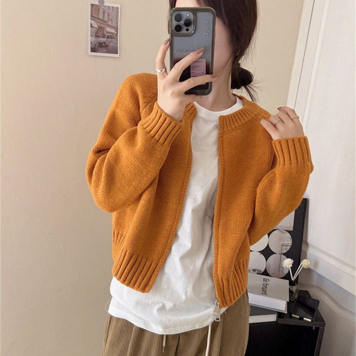 Femme Cozy Zip-Up Strikcardigan Stilla