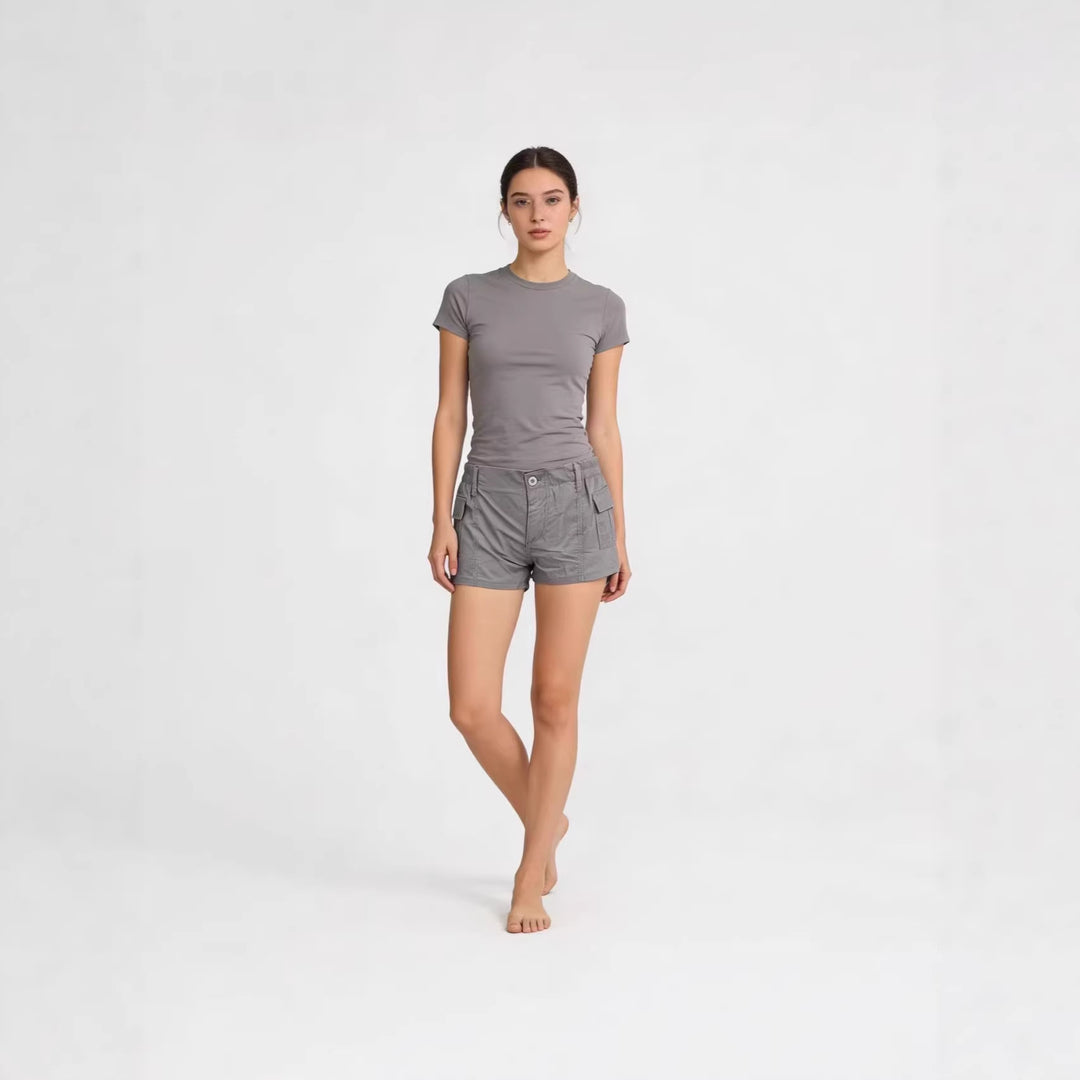 Dame cargo-shorts med funktionelle sidelommer og elastisk talje Skovae