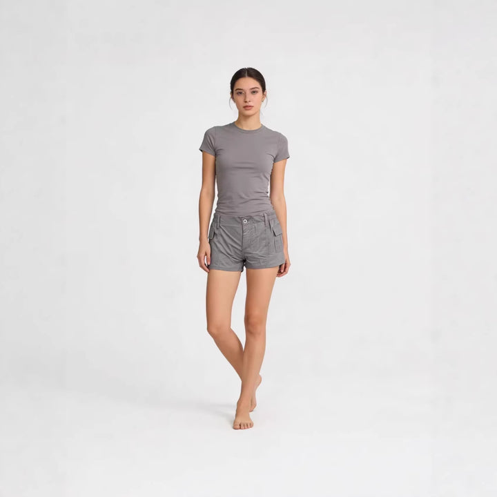 Dame cargo-shorts med funktionelle sidelommer og elastisk talje Skovae