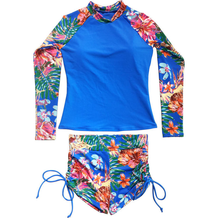Dame Sporty Badedragt med lange ærmer og blomsterdesign Stilla