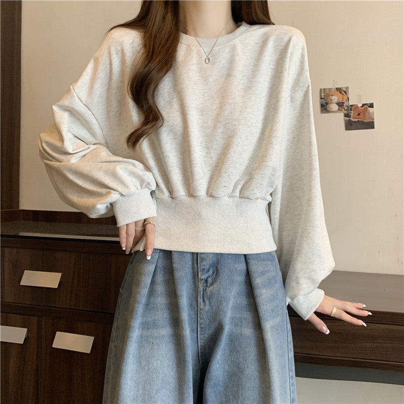 Femme Cropped Tekstureret Pullover Sweatshirt Stilla