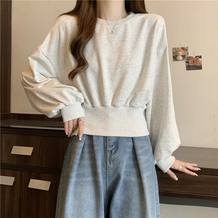 Femme Cropped Tekstureret Pullover Sweatshirt Stilla
