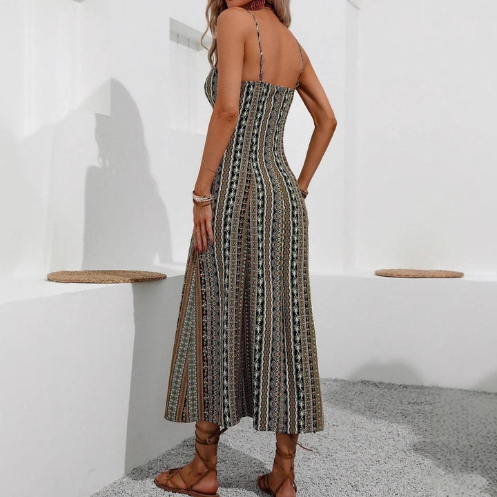 Kvinder Bohemian stribet Maxi kjole Stilla