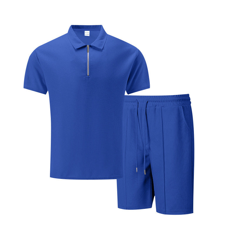 Herrer afslappet sportoutfit med standkrave og elastisk talje Stilla