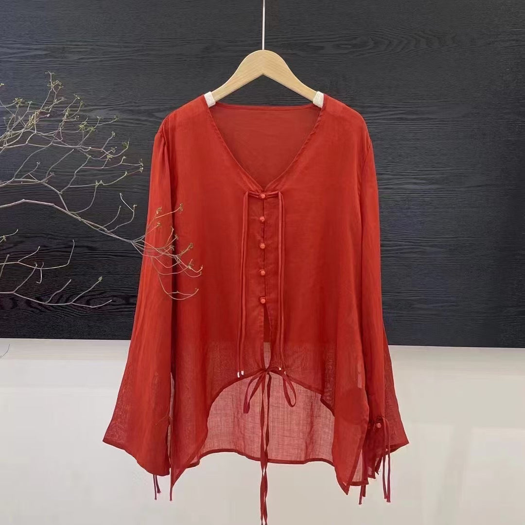 Kvinder Elegant Knaplukning Bluse Stilla