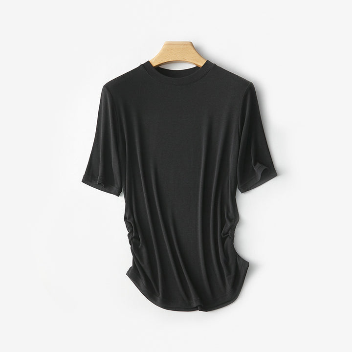 Dame Casual sidelæns rynket T-shirt Stilla