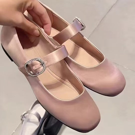 Dame Elegante Mary Jane Ballerinaer med strass spænde Stilla