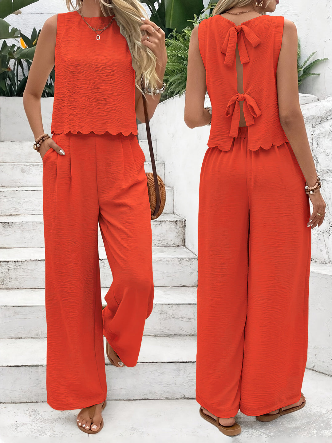 Dame jumpsuit med bølget ryg Stilla