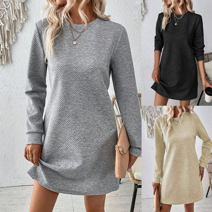 Dame Lækkert Sweatkjole med struktureret Design Stilla