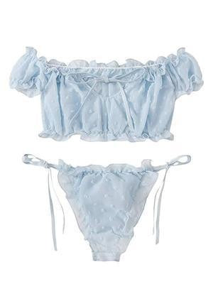 Kvinder Off-Shoulder Ruffle Undertøj Sæt Stilla