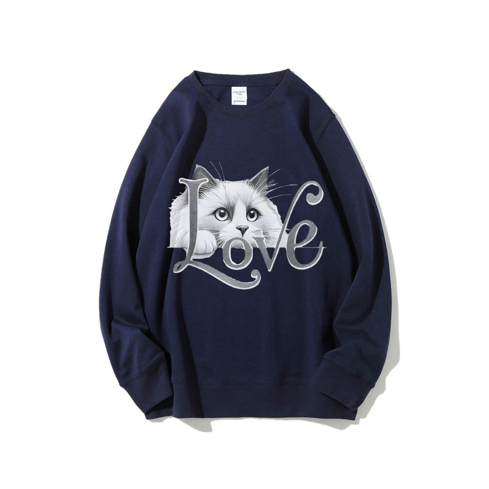 Kvinders sweatshirts med legende katte design og afslappet pasform Stilla