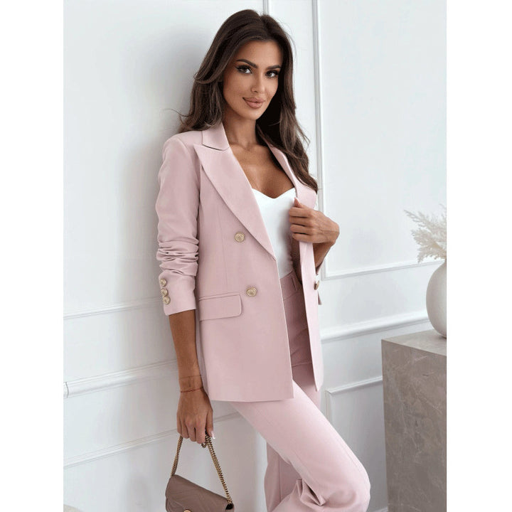 Damer Elegant Blazer med dobbelt knaplukning og mode detaljer Stilla