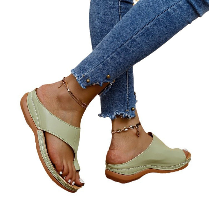 Dame Komfortable Tåsplit Sandaler med ergonomisk Såle Stilla