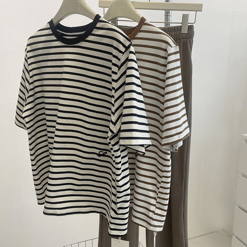Damer Stribet Oversized T-Shirt Stilla