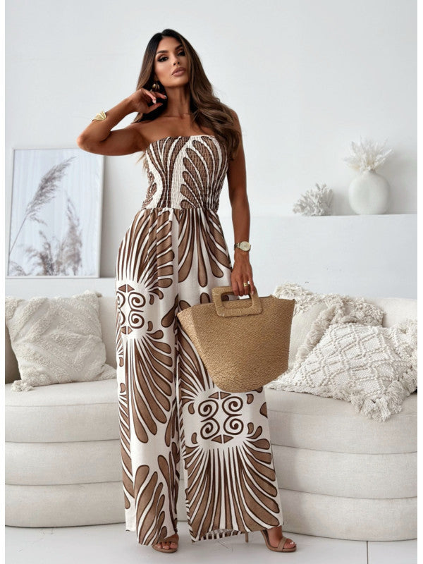 Kvinder Afslappet Bredbenet Jumpsuit med Flæse Blonde Stilla