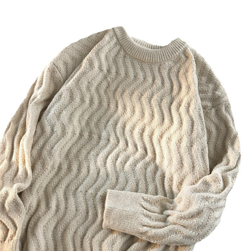 Dame overdimensioneret strikpullover med bølgemønster Stilla