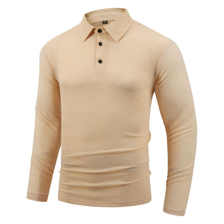 Herrer Langærmet Polo shirt med struktureret overflade og komfortabel pasform Stilla
