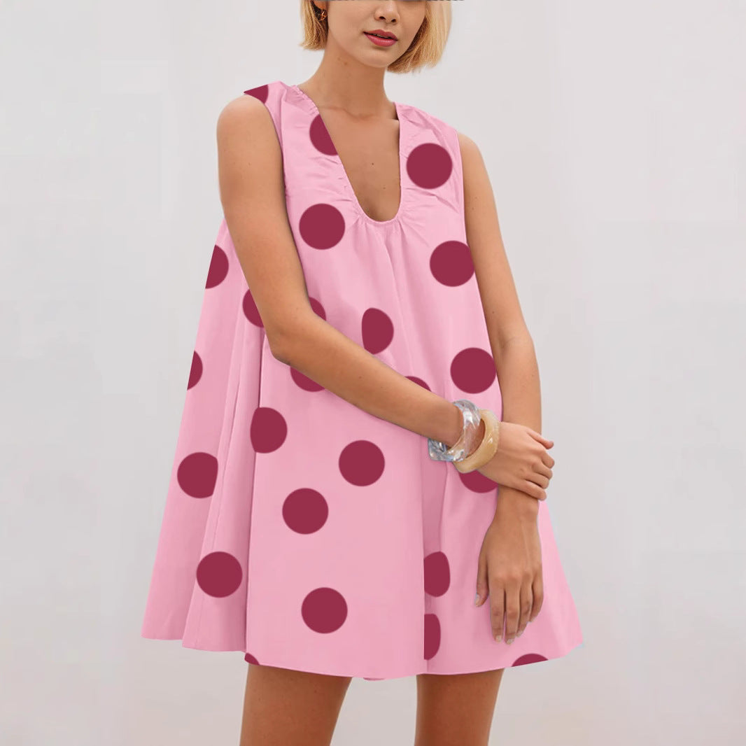 Damer Polka Dot A-linje Kjole Stilla