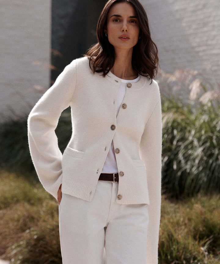 Femme Elegant Knap-til-Strik-Cardigan Stilla