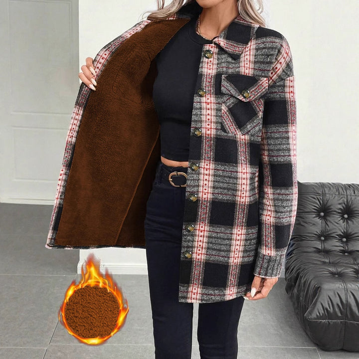 Dame ternet overshirt lavet af blødt flannel stof Stilla