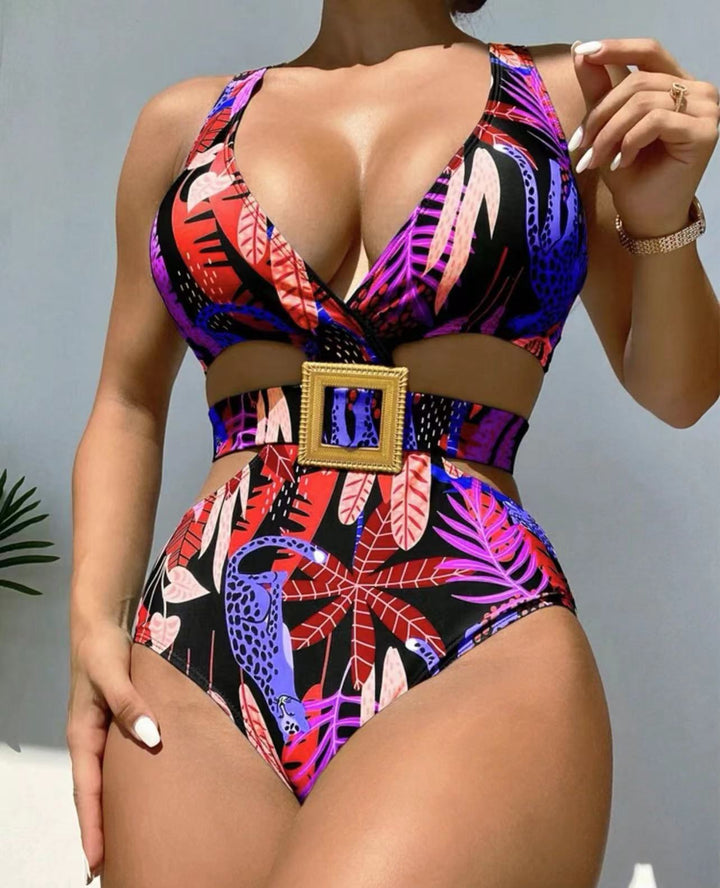 Dame Én-delt Badedragt med mode Cut-Out og elegant spænde Stilla