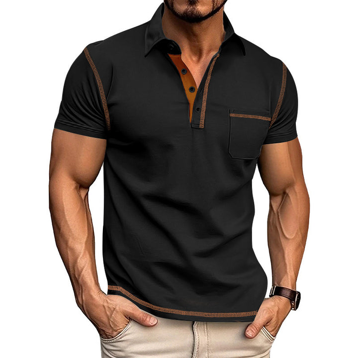 Herre fashion polo shirt med moderne krave og praktisk brystlomme Stilla