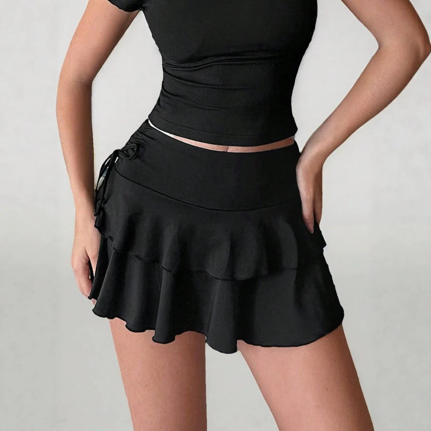 Dame Sporty Skirt med Rüschen og justerbar talje Skovae
