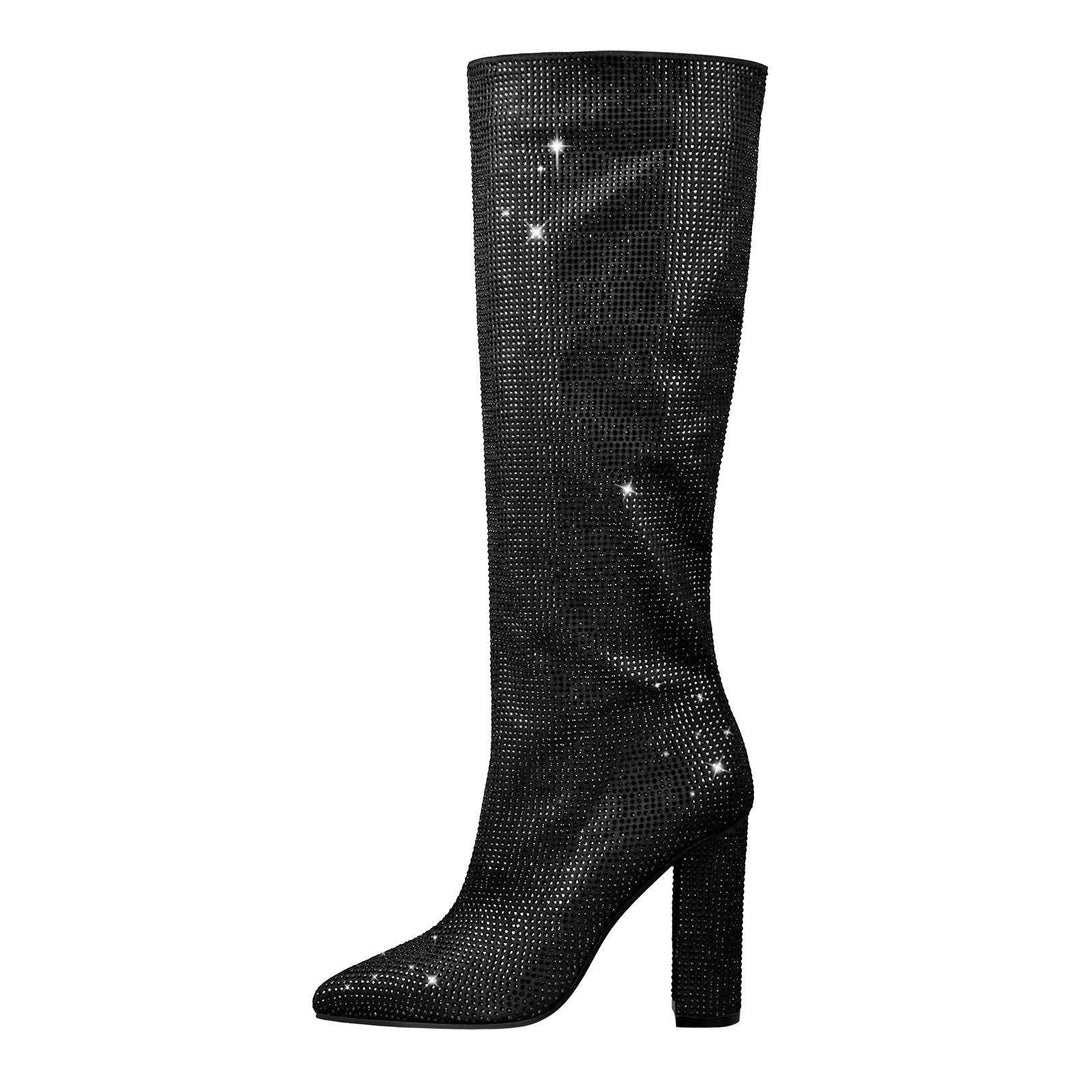 Femme Sparkling Højglans Stiletto Støvler Stilla