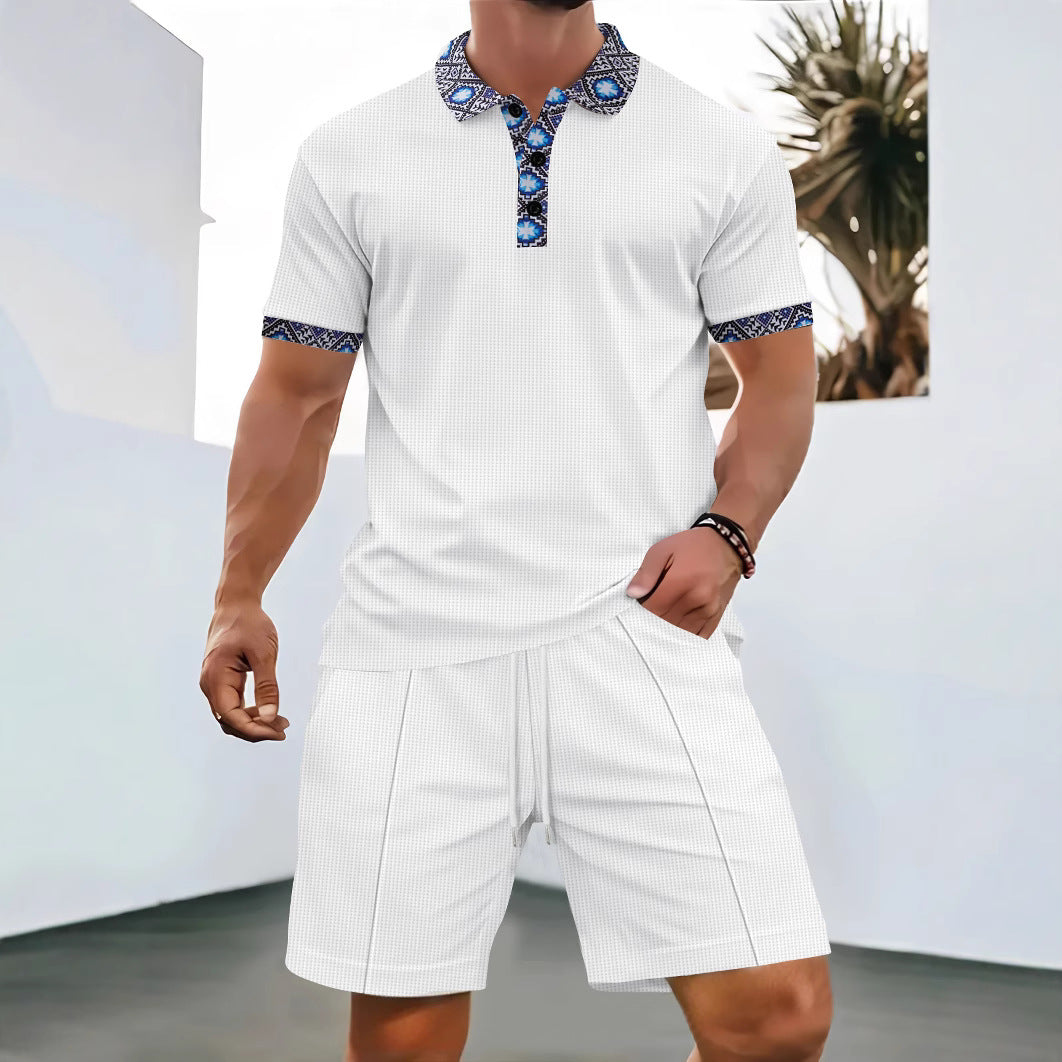 Herrer polo-shirt og shorts sæt Stilla
