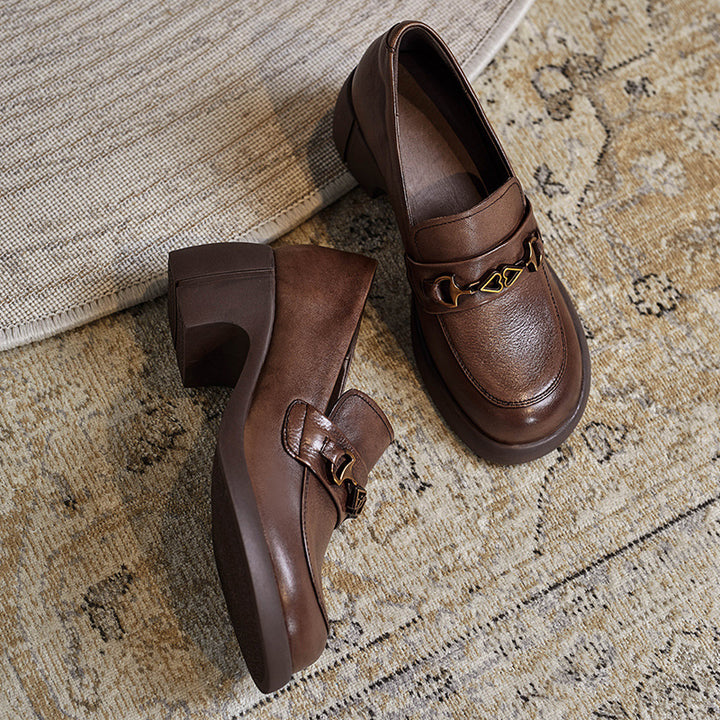 Dame Chunky Blokhæle Slipper med dekorativ accent Stilla
