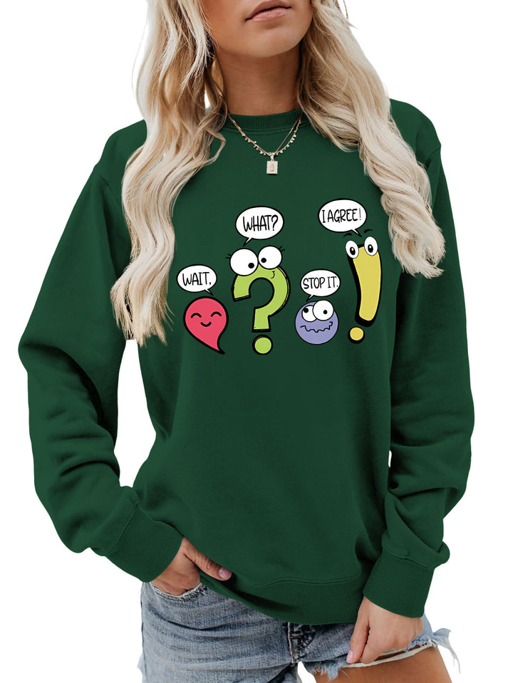 Kvinders afslappede sweater med humoristisk print Stilla