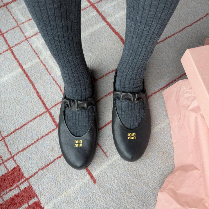 Dame Elegante Ballerina Flats med Rynkedetaljer Stilla
