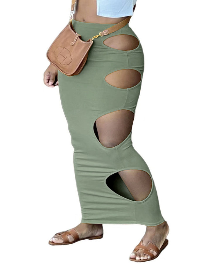 Dame Elegant Maxiskørt med kreative Cut-Out-detaljer Stilla