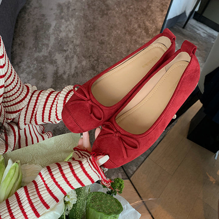 Femme Behagelig Suedes Ballerinas med Sløjfedetail Stilla