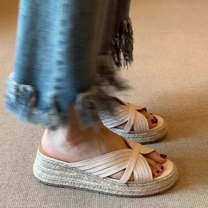 Dame Espadrille Wedge Slide Sandaler Stilla