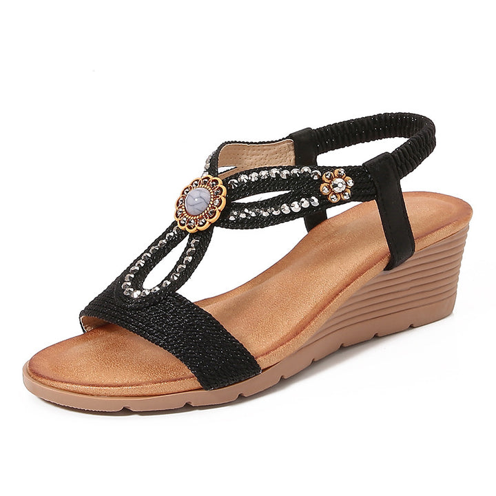 Dame Wedge Sandaler med elegant smykkedetail Stilla