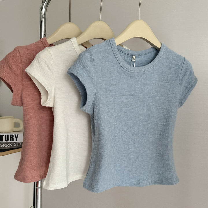 Femme Premium Kortærmet Strik T-Shirt Stilla