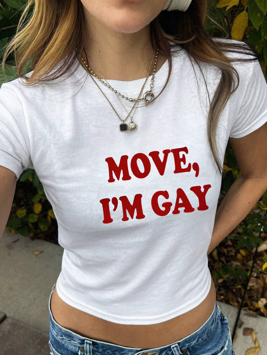 Dame figursyet kortærmet T-shirt med legesygt tryk Skovae