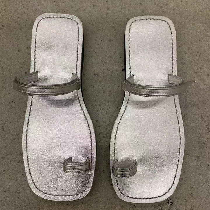 Dame Chic Metallic Slide Sandaler Stilla