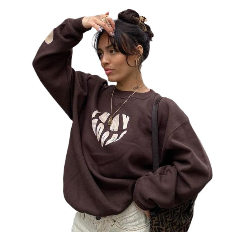 Dame Sweatshirt med moderne skrift og afslappet snit Stilla