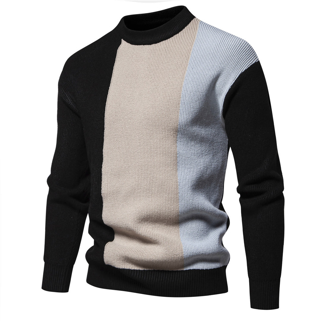 Stilfuld herre-farveblok-højhals-sweater Stilla