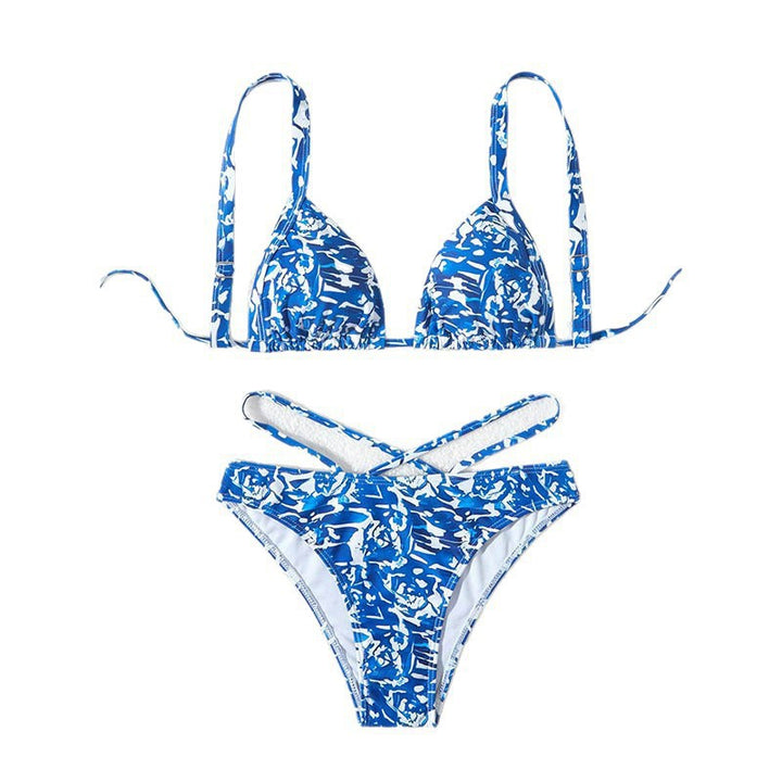 Dame Triangel-Bikini-Sæt med justerbare stropper og stilmønster Skovae