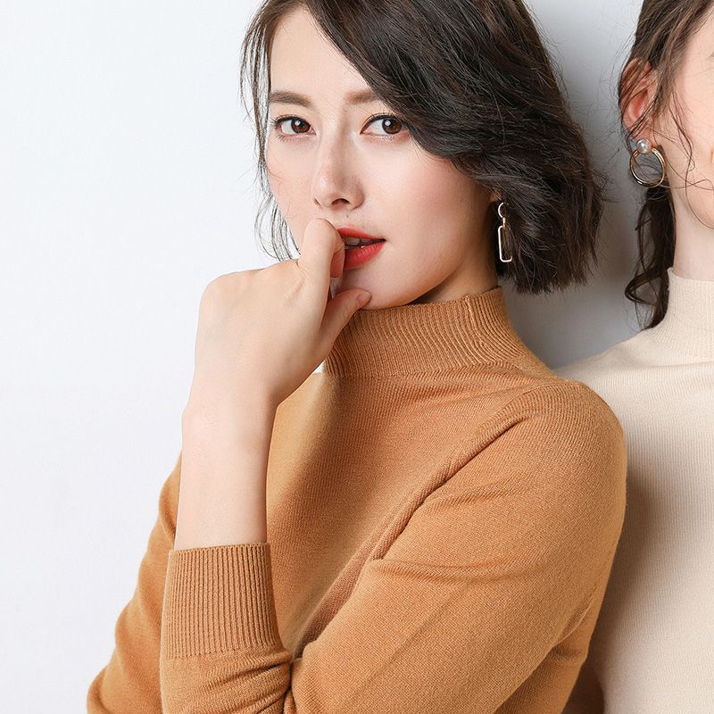 Ladies High Neck Fine Knit Sweater Stilla