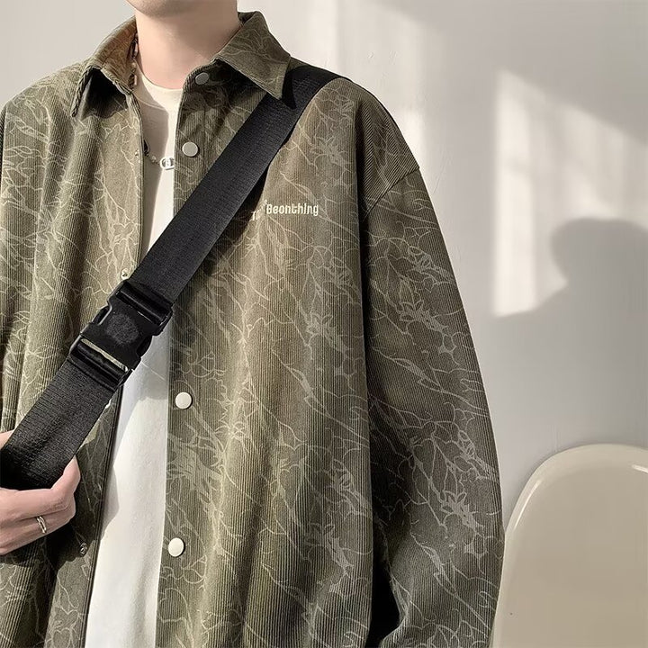 Dame afslappet Overshirt-jakke med struktureret mønster og trykknaplukning Stilla