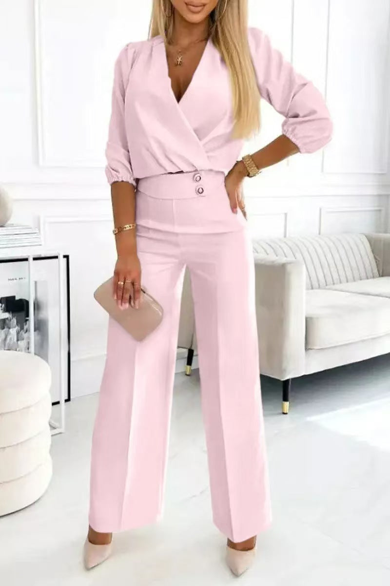 Kvinderne elegante jumpsuit med indviklet top og højtaljede ben Stilla