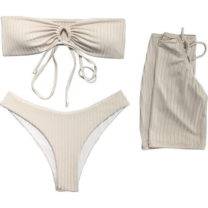 Dame Bandeau-Bikini med indpakningsskørt Skovae
