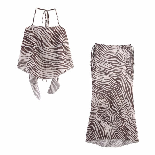 Femme Lagdelt Zebra-Print Haltertop Stilla