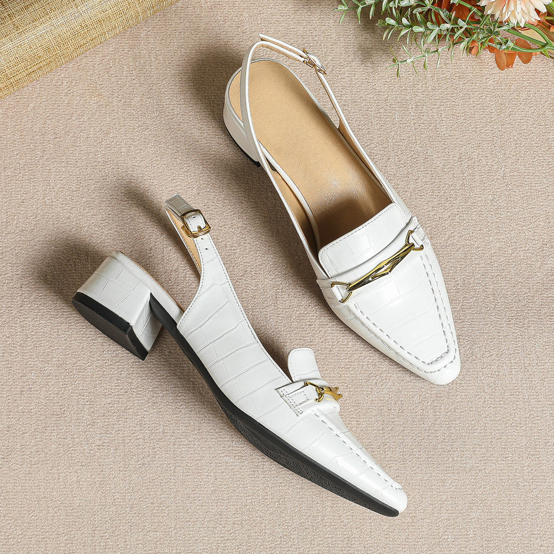 Dame Slingback Pumps med elegant kædelukning Stilla