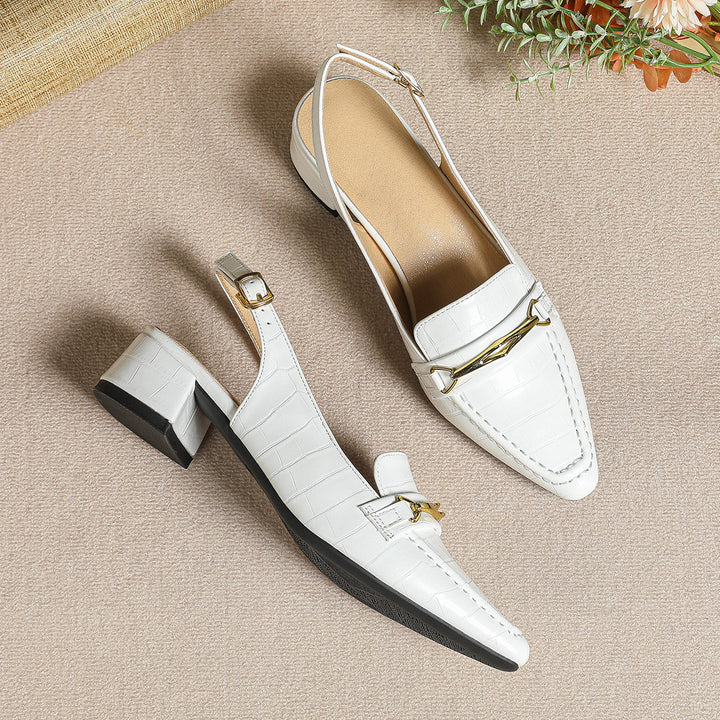 Dame Slingback Pumps med elegant kædelukning Stilla