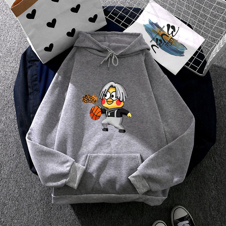 Kvinders hoodie med kreativt basketballmotiv Stilla